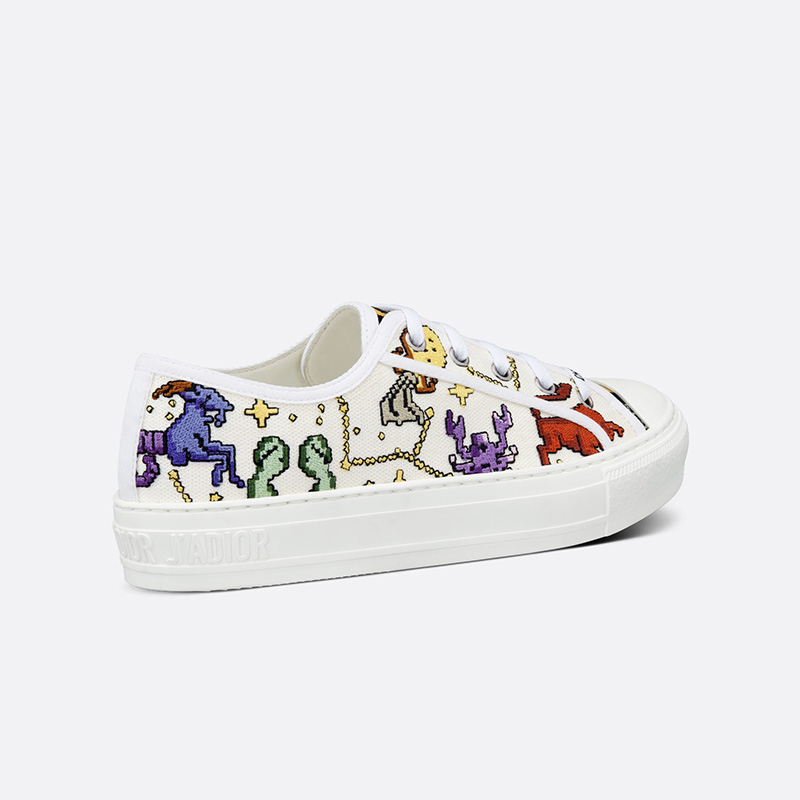 Walk'n'Dior Sneakers Women Pixel Zodiac Motif Canvas White